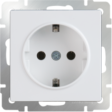 Розетка с заземлением (белая) WL01-SKG-01-IP20