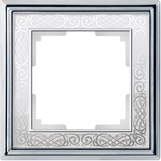 Рамка на 1 пост (хром/белый) WL77-Frame-01