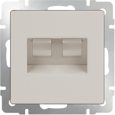 Розетка телефонная RJ-11 и Еthernet RJ-45 (слоновая кость) WL03-RJ11-45-ivory