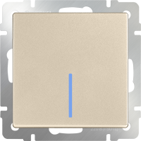 Выключатель одноклавишный с подсветкой(шампань) WL11-SW-1G-LED