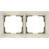 Рамка на 2 поста (слоновая кость/золото) WL03-Frame-02-ivory-GD