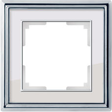 Рамка на 1 пост (хром/белый) WL17-Frame-01