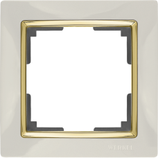 Рамка на 1 пост (слоновая кость/золото) WL03-Frame-01-ivory-GD