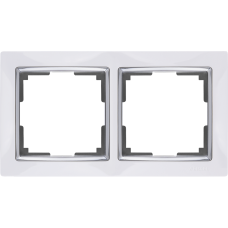 Рамка на 2 поста (белый) WL03-Frame-02-white