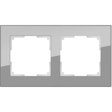 Рамка на 2 поста (серый,стекло) WL01-Frame-02