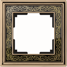 Рамка на 1 пост (золото/черный) WL77-Frame-01