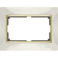 Рамка для двойной розетки (слоновая кость/золото) WL03-Frame-01-DBL-ivory-GD Рамка для двойной розетки (слоновая кость/золото) WL03-Frame-01-DBL-ivory-GD