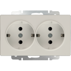 Розетка двойная с заземлением (слоновая кость) WL03-SKG-02-IP20