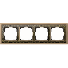 Рамка на 4 поста (золото/черный) WL77-Frame-04