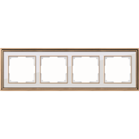Рамка на 4 поста (золото/белый) WL17-Frame-04