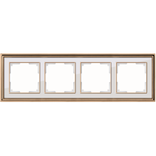Рамка на 4 поста (золото/белый) WL17-Frame-04