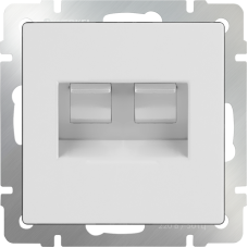Розетка двойная Ethernet RJ-45 (белая) WL01-RJ45+RJ45