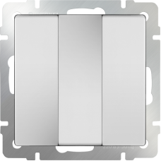 Выключатель трехклавишный (белый) WL01-SW-3G