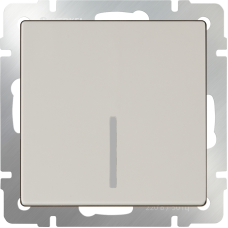 Выключатель одноклавишный с подсветкой (слоновая кость) WL03-SW-1G-LED-ivory