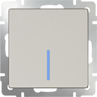 Выключатель одноклавишный проходной с подсветкой (слоновая кость) WL03-SW-1G-2W-LED-ivory