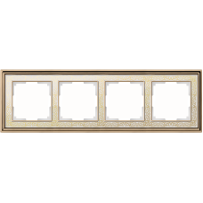 Рамка на 4 поста (золото/белый) WL77-Frame-04