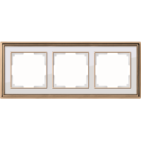 Рамка на 3 поста (золото/белый) WL17-Frame-03