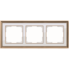 Рамка на 3 поста (золото/белый) WL17-Frame-03