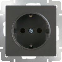 Розетка с заземлением (серо-коричневый) WL07-SKG-01-IP20