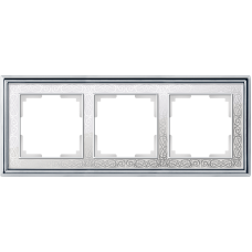 Рамка на 3 поста (хром/белый) WL77-Frame-03