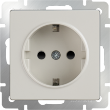 Розетка с заземлением, безвинтовой зажим (слоновая кость) WL03-10-01
