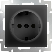 Розетка с заземлением (черный матовый) WL08-SKG-01-IP20