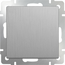 Выключатель одноклавишный проходной (cеребряный рифленый) WL09-SW-1G-2W