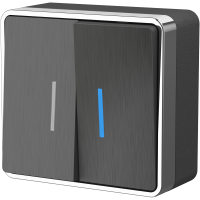 Выключатель двухклавишный с подсветкой Gallant (графит рифленый) WL15-03-03