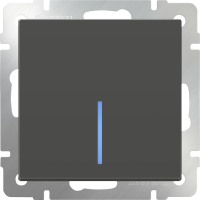 Выключатель одноклавишный проходной с подсветкой (серо-коричневый) WL07-SW-1G-2W-LED