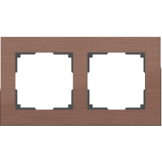 Рамка на 2 поста (коричневый алюминий) WL11-Frame-02