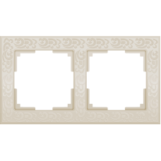 Рамка на 2 поста (слоновая кость) WL05-Frame-02-ivory