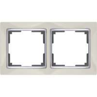 Рамка на 2 поста (слоновая кость) WL03-Frame-02-ivory