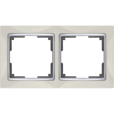 Рамка на 2 поста (слоновая кость) WL03-Frame-02-ivory