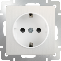 Розетка с заземлением (перламутровый рифленый) WL13-SKG-01-IP20