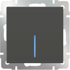 Выключатель одноклавишный с подсветкой (серо-коричневый) WL07-SW-1G-LED