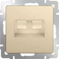 Розетка телефонная RJ-11 и Еthernet RJ-45 (шампань рифленый) WL10-RJ11-45