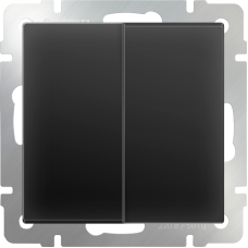 Выключатель двухклавишный (черный матовый) WL08-SW-2G
