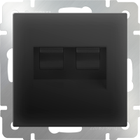 Розетка телефонная RJ-11 и Еthernet RJ-45 (черный матовый) WL08-RJ11+RJ45