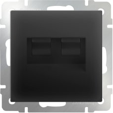 Розетка телефонная RJ-11 и Еthernet RJ-45 (черный матовый) WL08-RJ11+RJ45