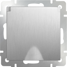 Розетка влагозащ. с зазем. с защит. крышкой и шторками (cеребряный рифленый) WL09-SKGSC-01-IP44