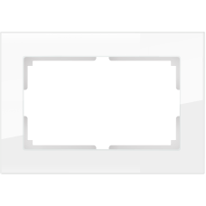 Рамка для двойной розетки (белый,стекло) WL01-Frame-01-DBL