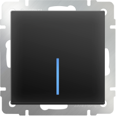 Выключатель одноклавишный с подсветкой (черный матовый) WL08-SW-1G-LED