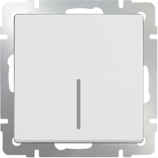 Выключатель одноклавишный с подсветкой(белый) WL01-SW-1G-LED