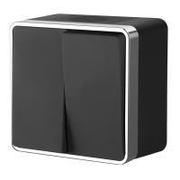 Выключатель двухклавишный влагозащищенный Gallant (черный/хром) WL15-03-02