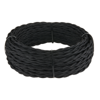 Ретро кабель витой 2х1,5 (черный) Ретро кабель витой 2х1,5 (черный)