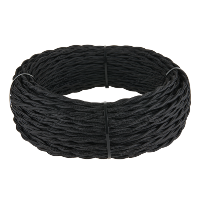 Ретро кабель витой 2х1,5 (черный) Ретро кабель витой 2х1,5 (черный)