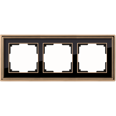 Рамка на 3 поста (золото/черный) WL17-Frame-03
