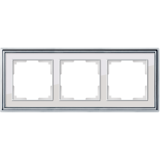 Рамка на 3 поста (хром/белый) WL17-Frame-03