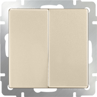 Выключатель двухклавишный проходной (шампань) WL11-SW-2G-2W