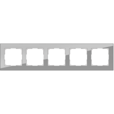 Рамка на 5 постов (серый,стекло) WL01-Frame-05